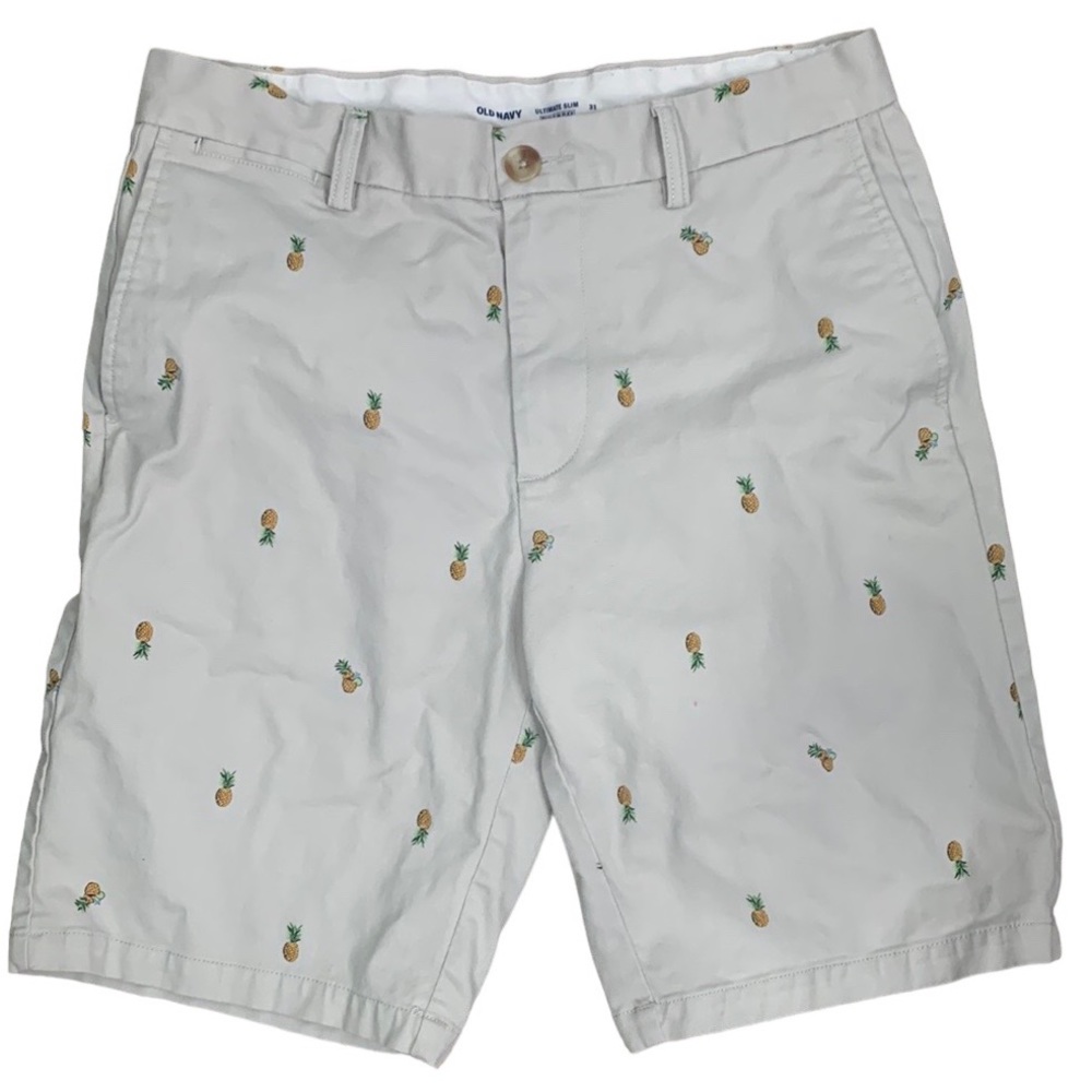 Old Navy Pineapple Novelty Print Khaki Shorts Men’s Size 31